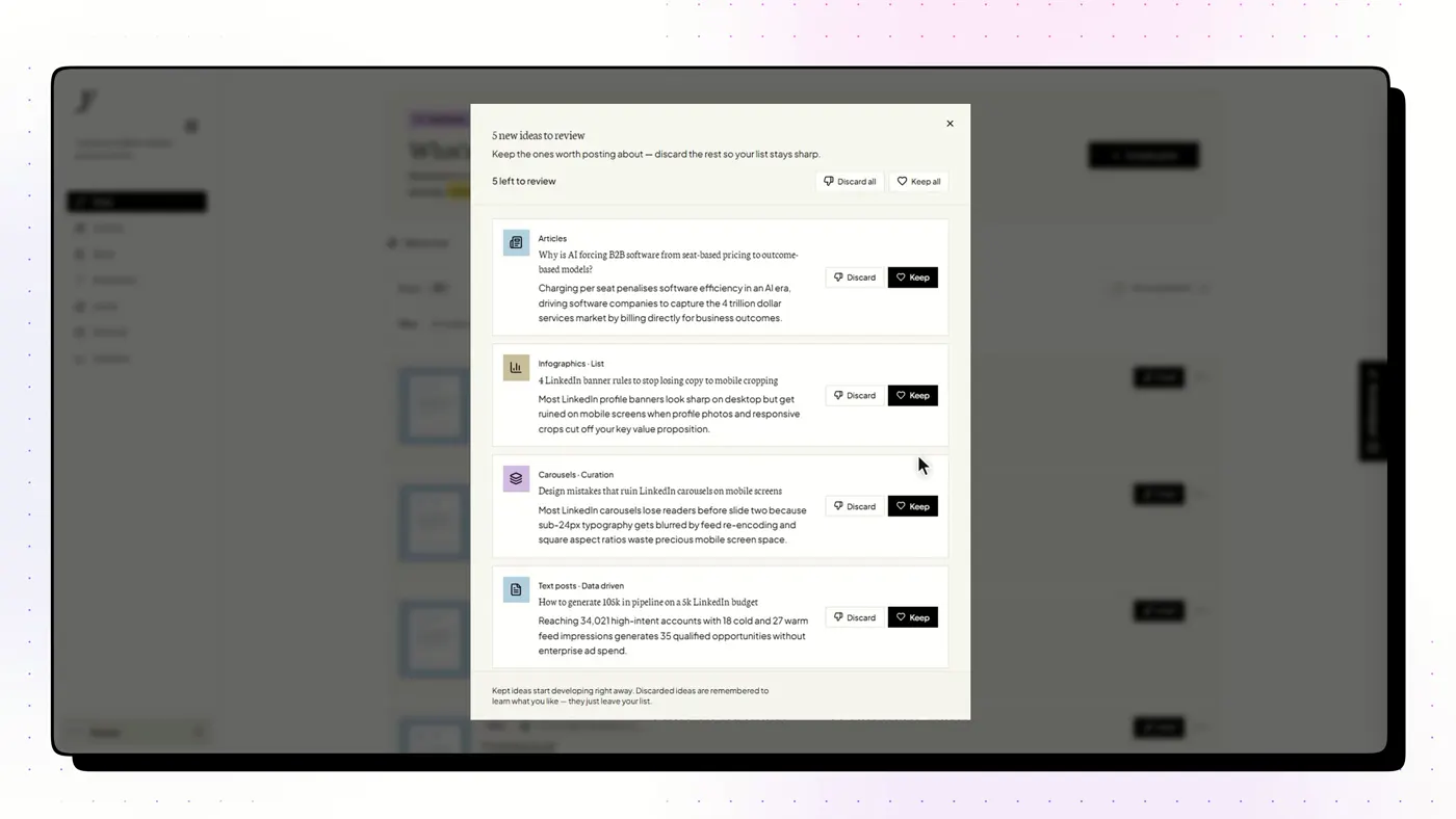 Brainstorming post ideas from a creator's own material (Flypost)