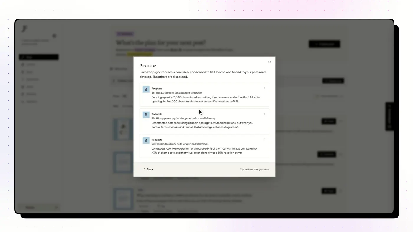 Turning a blog post into LinkedIn posts and visuals (Flypost)