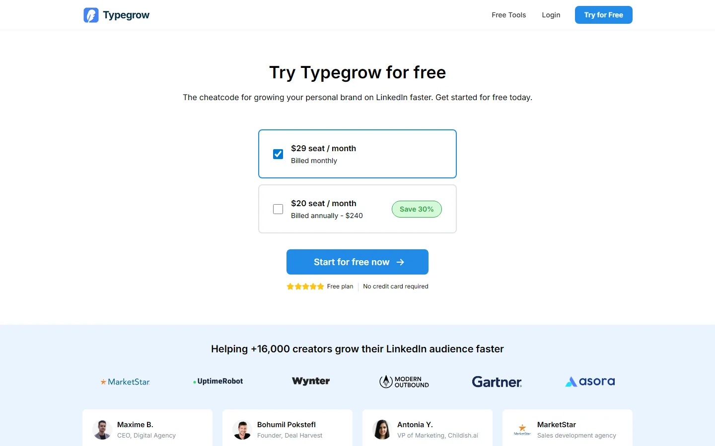 Typegrow website, August 2026